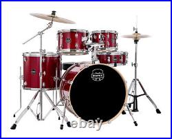 Mapex Venus 5 Piece Rock Complete Drum Set Crimson Red Sparkle Used