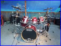Mapex drum set 6 piece M Birch Transparent Cherry with hardware and soft cases