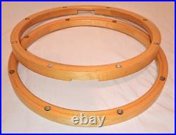 Maple Wood Snare Drum Hoops Set 13 X 8 Lug Holes Free Ship To Cusa