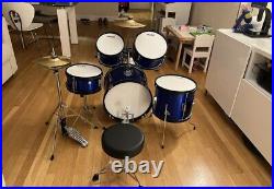 Medini by Cecilio. 5 piece Drum Set for Kids. Blue Used / New Condition