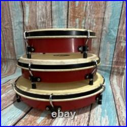 Meinl 3-Piece Frame Drum Set, Red Metal Shell with Hide Heads