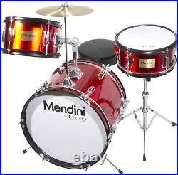 Mendini 3-Piece Kids Drum Set, 16, Includes Bass Drum, Tom, Snare, Drum Throne