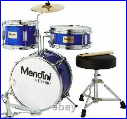 Mendini By Cecilio Kids Drum Set Junior Kit with3 Drums Bass, Tom, Snare, Cymbal