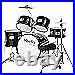 Mendini By Cecilio Kids Drum Set Starter Drums Kit with Bass, Toms, Snare, Black