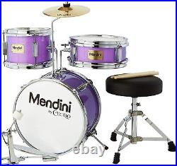 Mendini By Cecilio Kids Drum Set with4 Drums Bass, Tom, Snare & Cymbal Purple