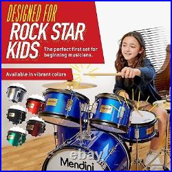 Mendini By Cecilio Kids Starter Drums Kit withBass, Toms, Snare, Red Drum Set