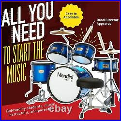 Mendini By Cecilio Kids Starter Drums Kit withBass, Toms, Snare, Red Drum Set