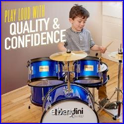 Mendini By Cecilio Kids Starter Drums Kit withBass, Toms, Snare, Red Drum Set