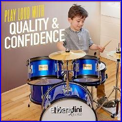 Mendini By Cecilio Kids Starter Drums Kit withBass, Toms, Snare, Red Drum Set