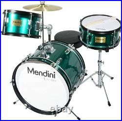 Mendini By Cecilio MJDS-3-GN 3-Piece Kids Drum Set (16), Green Metallic