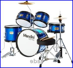Mendini Kids Starter Drum Set 5 Piecewith Bass, Toms, Snare Blue Metallic Mendini Kids Starter Drum Set 5 Piecewith Bass, Toms, Snare Blue Metallic