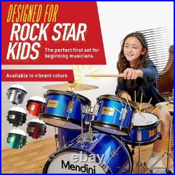 Mendini Kids Starter Drum Set 5 Piecewith Bass, Toms, Snare Blue Metallic Mendini Kids Starter Drum Set 5 Piecewith Bass, Toms, Snare Blue Metallic