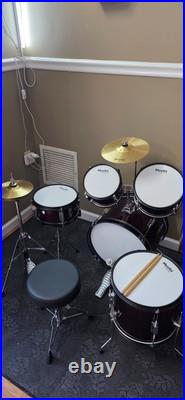 Mendini by Cecilio Kids Drum Set 5 Piece Full 16in Youth Drumset with Bass Mendini by Cecilio Kids Drum Set 5 Piece Full 16in Youth Drumset with Bass