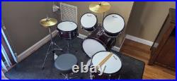 Mendini by Cecilio Kids Drum Set 5 Piece Full 16in Youth Drumset with Bass