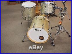 NICE Pearl Masters ALL Maple 3 pc. Drum set Silver Sparkle 18x16 Kick WorldShip