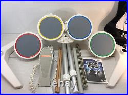 Nintendo Wii Harmonix 19092 Rockband Drum Set, Guitar 19091, Game (No Dongle)