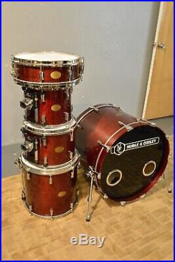 Noble & Cooley CD Maple 5 pc Drum Set Cherry Gloss Finish w Pearl Optimounts Etc