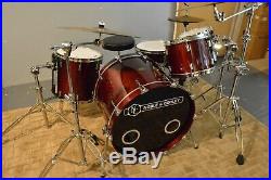 Noble & Cooley CD Maple 5 pc Drum Set Cherry Gloss Finish w Pearl Optimounts Etc