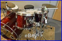 Noble & Cooley CD Maple 5 pc Drum Set Cherry Gloss Finish w Pearl Optimounts Etc