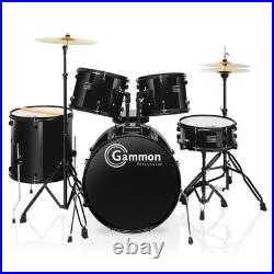 OPEN BOX 5-Piece Adult Drum Set, Full Size Beginner Kit Black OPEN BOX 5-Piece Adult Drum Set, Full Size Beginner Kit Black