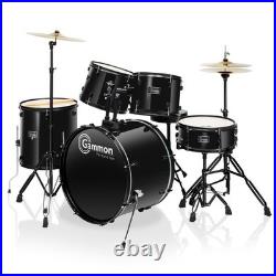 OPEN BOX 5-Piece Adult Drum Set, Full Size Beginner Kit Black OPEN BOX 5-Piece Adult Drum Set, Full Size Beginner Kit Black