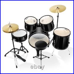 OPEN BOX 5-Piece Adult Drum Set, Full Size Beginner Kit Black OPEN BOX 5-Piece Adult Drum Set, Full Size Beginner Kit Black