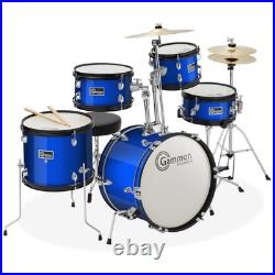 OPEN BOX 5-Piece Beginner Junior Drum Set with Stool & Stands Blue