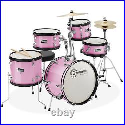 OPEN BOX 5-Piece Beginner Junior Drum Set with Stool & Stands Pink