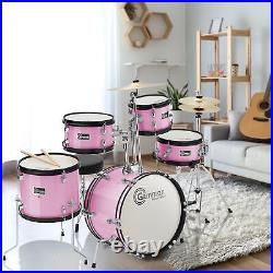 OPEN BOX 5-Piece Beginner Junior Drum Set with Stool & Stands Pink