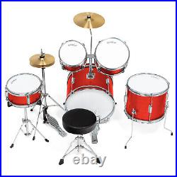 OPEN BOX 5-Piece Junior Drum Set Beginner Starter Kit Red