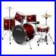 OPEN-BOX-5pc-Red-Complete-Drum-Set-Remo-Heads-Brass-Cymbals-01-twxs