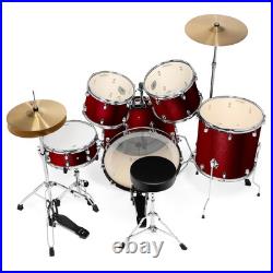 OPEN BOX 5pc Red Complete Drum Set Remo Heads, Brass Cymbals OPEN BOX 5pc Red Complete Drum Set Remo Heads, Brass Cymbals