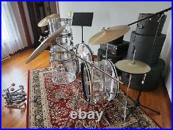 ORIGINAL 1970's Ludwig clear Vistalite 6-Piece Drum Set withall accessories