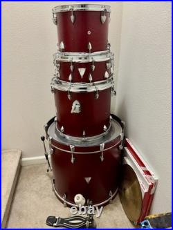 Orange County Acoustic Drum Kit Cherry Wood with Bass Drum Pedal & Accessories