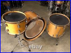 PDP Concept Maple 3-pc Shell Pack 26 Kick NATURAL w WALNUT HOOPS & Cases