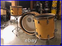 PDP Concept Maple 3-pc Shell Pack 26 Kick NATURAL w WALNUT HOOPS & Cases