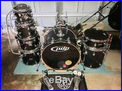 PDP FS SERIES 7 piece drum set with DW2000 double kick pedal