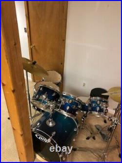 PDP X7 series 7pc Drum Set Blue Sparkle Fade Lacquer + much more