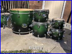 PDP by DW All Maple 7-Piece Drum Set with Hardware Emerald To Black Fade