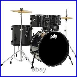 PDP by DW Encore Complete 5-Piece Drum Set withChrome Hardware/Cymbals Blk Onyx LN