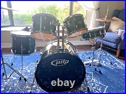 PDP by DW Z5 Series 5-Piece Forest Green Drum Set NEAR MINT with Cymbals & Sticks