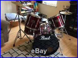PEARL EXPORT SERIES 5 piece used drum set Complete! ZILDJIAN cymbals hardware
