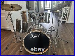 PEARL FORUM SERIES DRUMS SET Chrome Toms Hihat Crash Ride Cymbal HOUSTON PICKUP