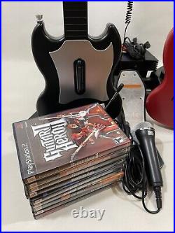 PS2 Rock Band Bundle, Drums, Console, Guitars, Games, Mic