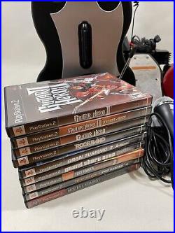 PS2 Rock Band Bundle, Drums, Console, Guitars, Games, Mic