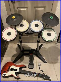 PS3 PlayStation 3 Beatles Rock Band Bundle Drum Set Guitar Hero Cymbals Dongle