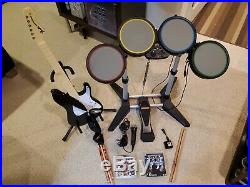 PS3 PlayStation 3 Rock Band Drum Set kit Bundle Drum, Guitar, Mic, And Game