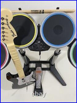 PS3 Rock Band Bundle, Drums, Guitar, Games, Mic