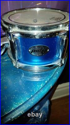 PULSE JR, Metallic Cobalt Blue Wrap. 16 B. D, 13 F. T, 8, 10 Rack toms
