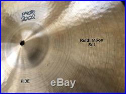 Paiste 2002 Black Label Keith Moon Set 22 Drum Set Ride Cymbal One Of A Kind